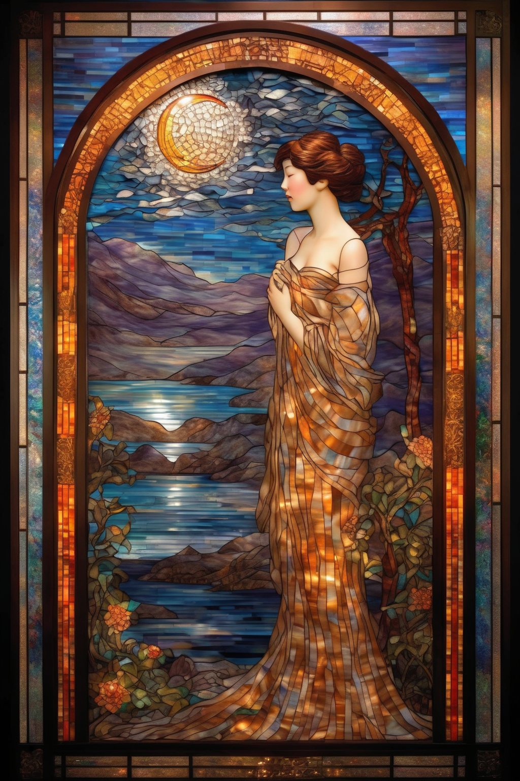 00420-2273781888-_lora_Louis Comfort Tiffany Style_1_Louis Comfort Tiffany Style - The artwork presents a captivating mosaic stained glass window.png